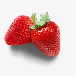 两颗草莓两颗红色草莓高清图片