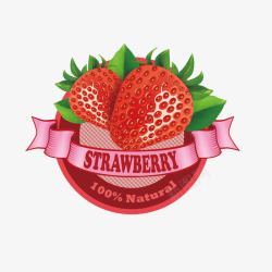 草莓标签矢量图素材