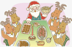 节日大餐圣诞大餐插画高清图片