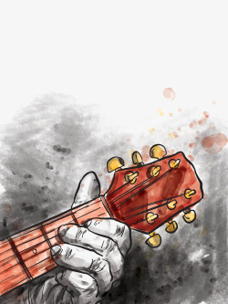 手吉他手绘乐器高清图片