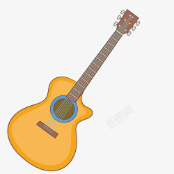 吉他卡通乐器吉他矢量图高清图片