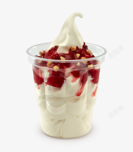 草莓冰淇淋png免抠素材_新图网 https://ixintu.com 冰淇淋 圣代 点心 甜点 零食