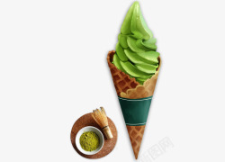 抹茶雪糕绿色的抹茶味冰淇淋高清图片