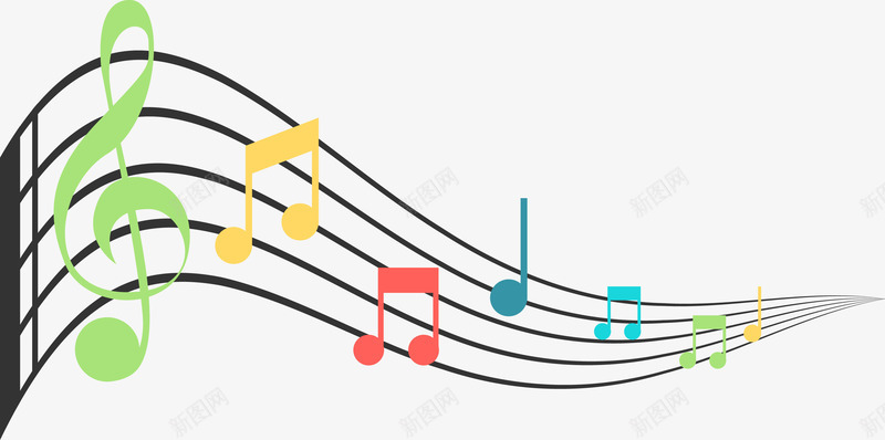 彩色跳动的音符png免抠素材_新图网 https://ixintu.com 乐谱 乐谱图 五线谱 矢量乐谱 矢量乐谱图 音乐 音乐乐谱 音乐律动 音符