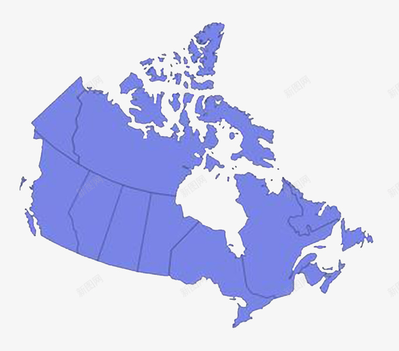 蓝色加拿大地图png免抠素材_新图网 https://ixintu.com 加拿大地图 空白 素材 蓝色