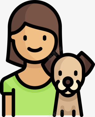 女孩和狗狗icon图标图标