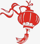 红色元旦新年灯笼装饰素材
