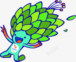 最吉祥绿色树人奥运会吉祥物高清图片
