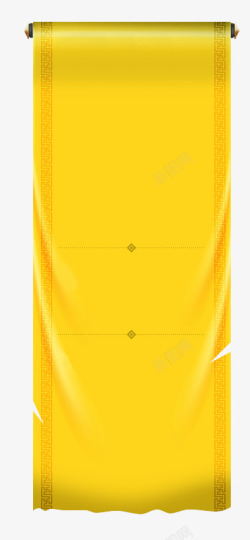 卷轴黄色卷轴绸带素材