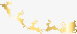 圣诞老人挂件圣诞节金色麋鹿拉车高清图片