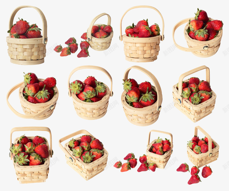 篮子里的草莓png免抠素材_新图网 https://ixintu.com 水果 篮子 草莓