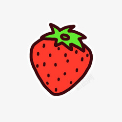 手绘红色草莓素材