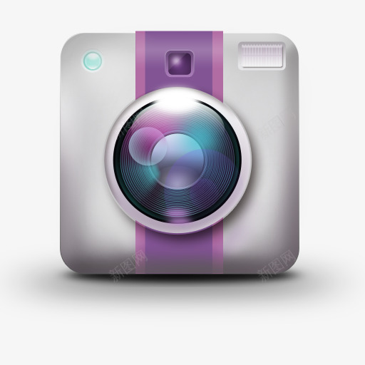 紫色质感相机图标PSD源文件psd_新图网 https://ixintu.com 相机ICON 相机图标 质感相机ICON