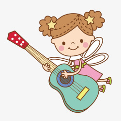 弹吉他的小天使素材