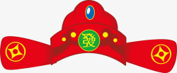 春节红色财神帽子素材