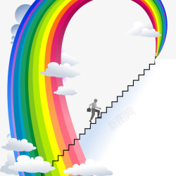 彩虹和云彩虹笔矢量图高清图片