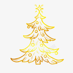 圣诞节烫金圣诞树装饰花纹图素材