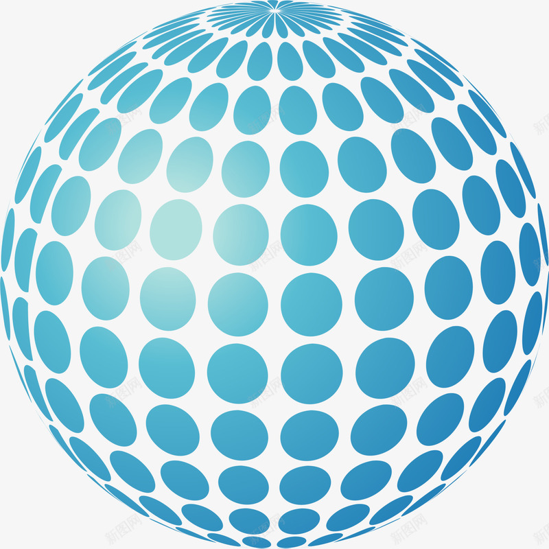 创意蓝色拼凑圆球png免抠素材_新图网 https://ixintu.com 创意圆球 拼凑圆球 白色光晕 简单圆球 蓝色圆点 蓝色圆球