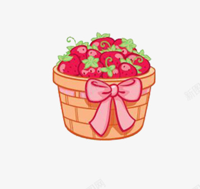 一筐草莓png免抠素材_新图网 https://ixintu.com 手绘 水果 篮子 草莓