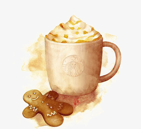 牛奶咖啡png免抠素材_新图网 https://ixintu.com 下午茶 星巴克咖啡 杯装咖啡 饮品 饼干