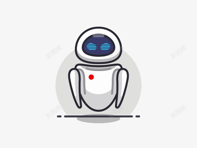 机器人png免抠素材_新图网 https://ixintu.com 卡爱 卡通机器人 插画 白色 高科技