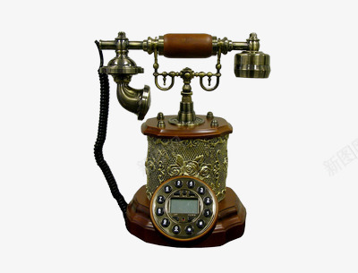 古典造型电话png免抠素材_新图网 https://ixintu.com 古典 奢华 实物 座机 电话 雕花