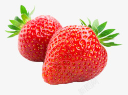 两个切开的草莓两个新鲜的大草莓高清图片