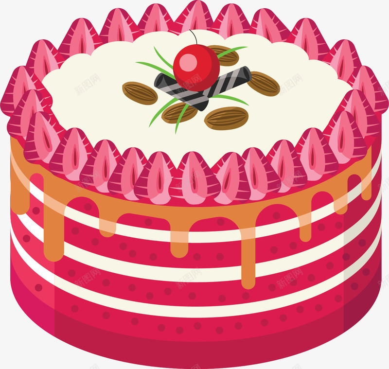 草莓果肉粉色蛋糕png免抠素材_新图网 https://ixintu.com 水果蛋糕 矢量png 粉色蛋糕 草莓果肉 草莓蛋糕 蛋糕