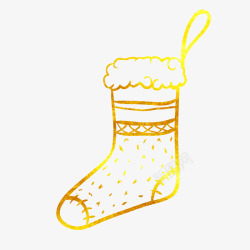 圣诞节烫金圣诞袜子装饰花纹素材