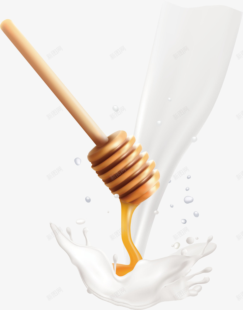 蜂蜜矢量图ai免抠素材_新图网 https://ixintu.com 卡通 手绘 牛奶 蜂蜜 矢量图