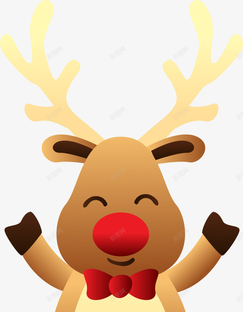 打着红色领带的麋鹿png免抠素材_新图网 https://ixintu.com 卡通 圣诞节 手绘麋鹿 红色领带 蝴蝶结领带 麋鹿 麋鹿挂件