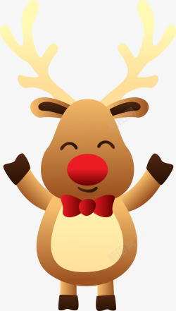 圣诞卡通麋鹿头打着红色领带的麋鹿高清图片