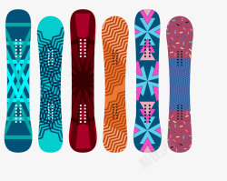 滑雪板图案彩色几何图案滑雪板矢量图高清图片