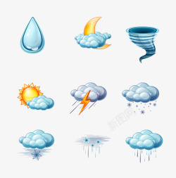 天气预警图标天气图标雷雨高清图片