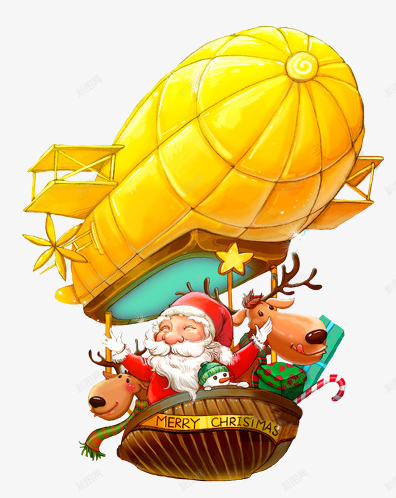 热气球圣诞节png免抠素材_新图网 https://ixintu.com 单页 圣诞老人 圣诞节 海报 热气球 礼物 礼盒 铃铛 麋鹿
