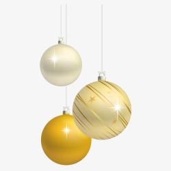 金色圣诞节装饰吊球素材