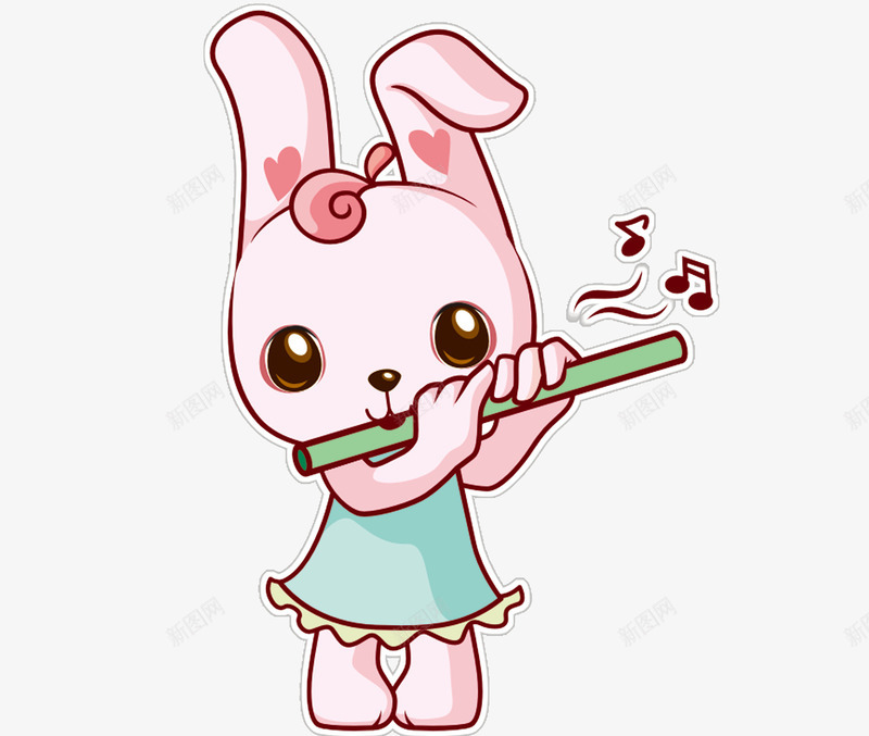 吹笛子的小兔子png免抠素材_新图网 https://ixintu.com 兔子 卡通 笛子 音乐