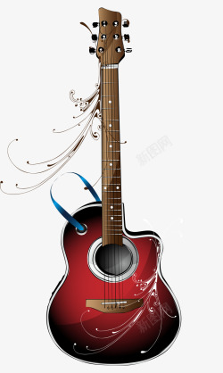 音乐乐器红色的电吉他素材