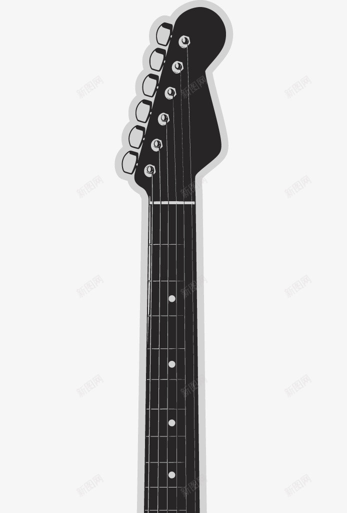 黑白吉他矢量图ai免抠素材_新图网 https://ixintu.com 卡通吉他 学习吉他 黑色吉他 矢量图