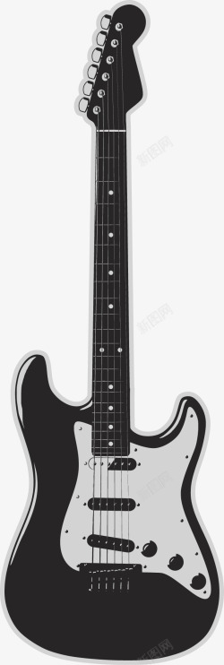 黑白吉他矢量图素材