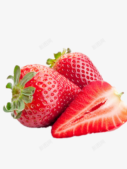 好吃的草莓png免抠素材_新图网 https://ixintu.com 产品实物 大草莓 红红的草莓 美味的草莓
