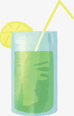 绿色夏天美味果汁矢量图素材