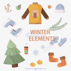 元素可爱的冬季元素素材