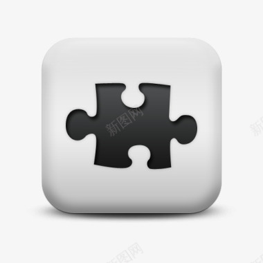 puzzle磨砂白广场图标符号形状拼图水平图标