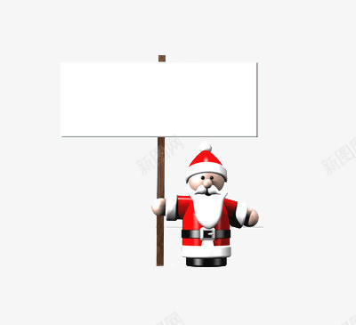 圣诞老人举着牌子png免抠素材_新图网 https://ixintu.com 下雪 公告 提醒