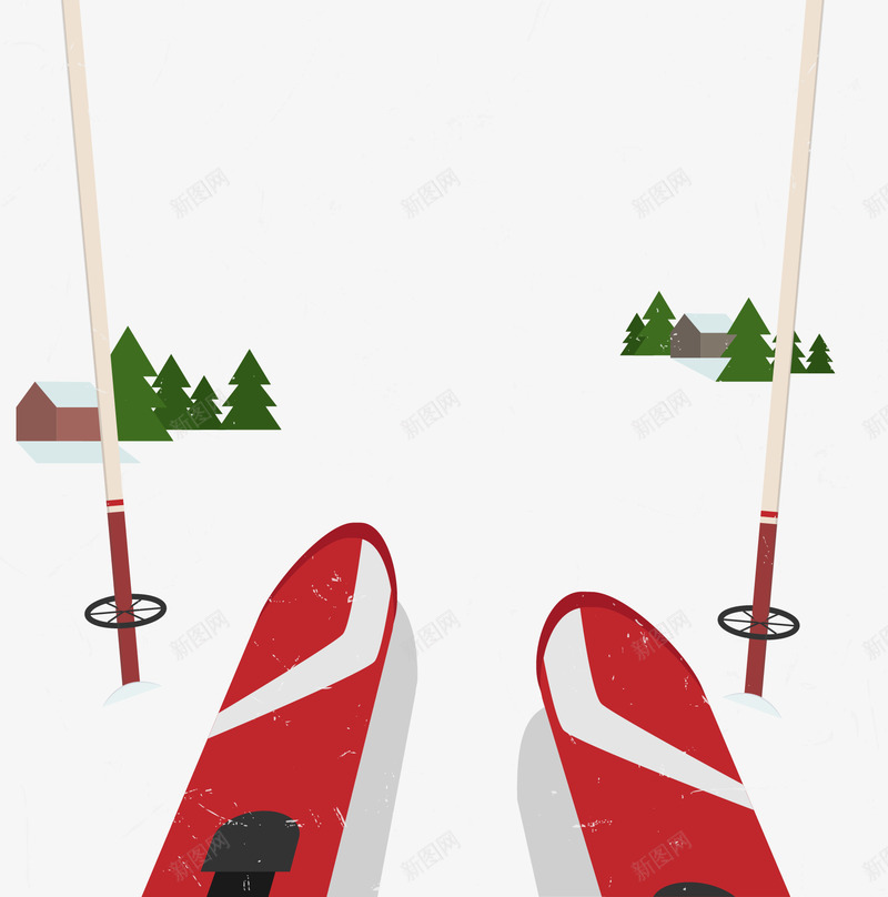 滑雪板矢量图ai免抠素材_新图网 https://ixintu.com 度假 滑雪 运动 雪上 矢量图