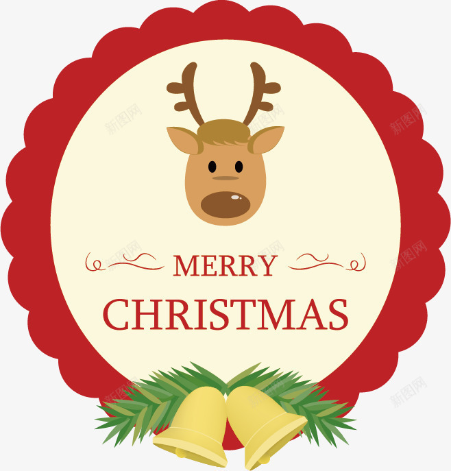 环形圣诞节麋鹿元素png免抠素材_新图网 https://ixintu.com 元素 圣诞节 环形 麋鹿