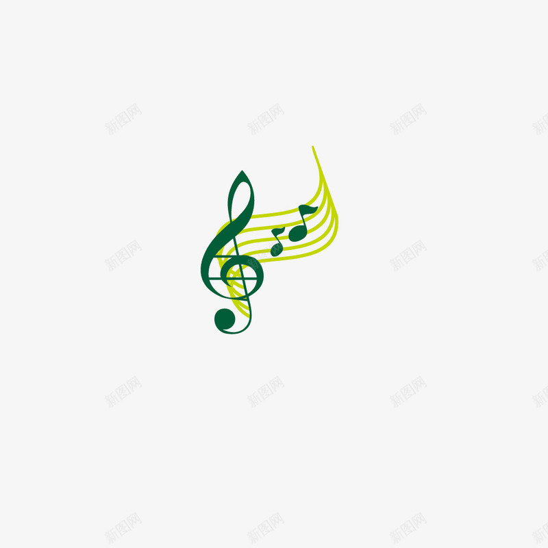 绿色音符png免抠素材_新图网 https://ixintu.com 五线谱 卡通 手绘 简图 绿色的 音乐 音符