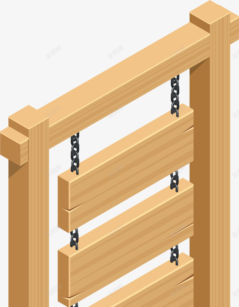 铁链木板矢量图ai免抠素材_新图网 https://ixintu.com 家居 椭圆破木板 破木板 破木板栅栏 破烂的 纹理 铁链 矢量图