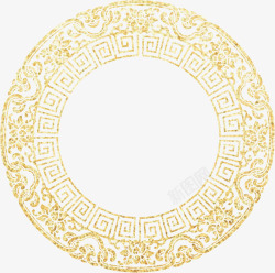 金色闪耀古典圆圈素材